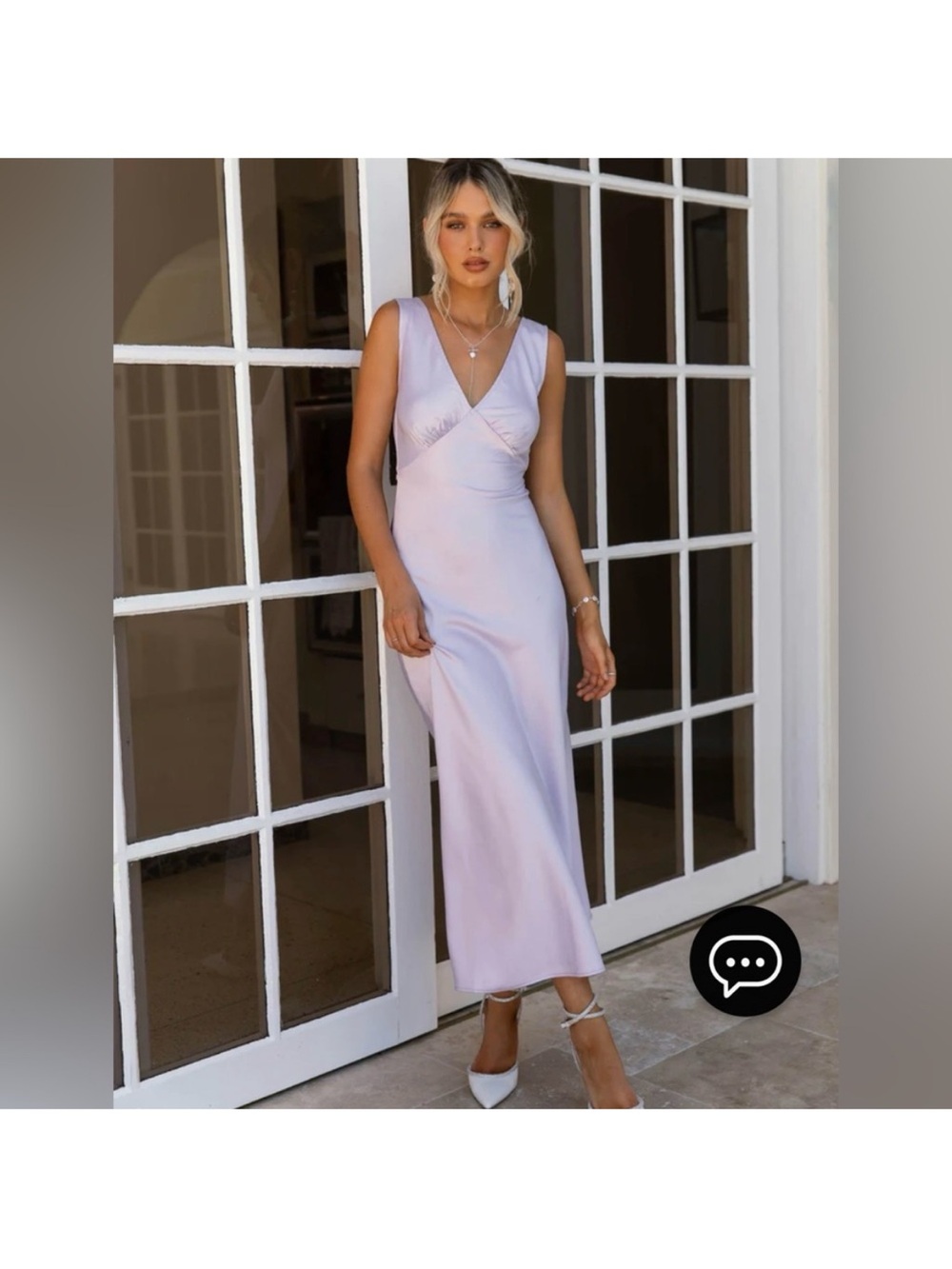 Peppermayo Loren Satin Midi Dress Lilac Love Size 4 Bridal Bridesmaid